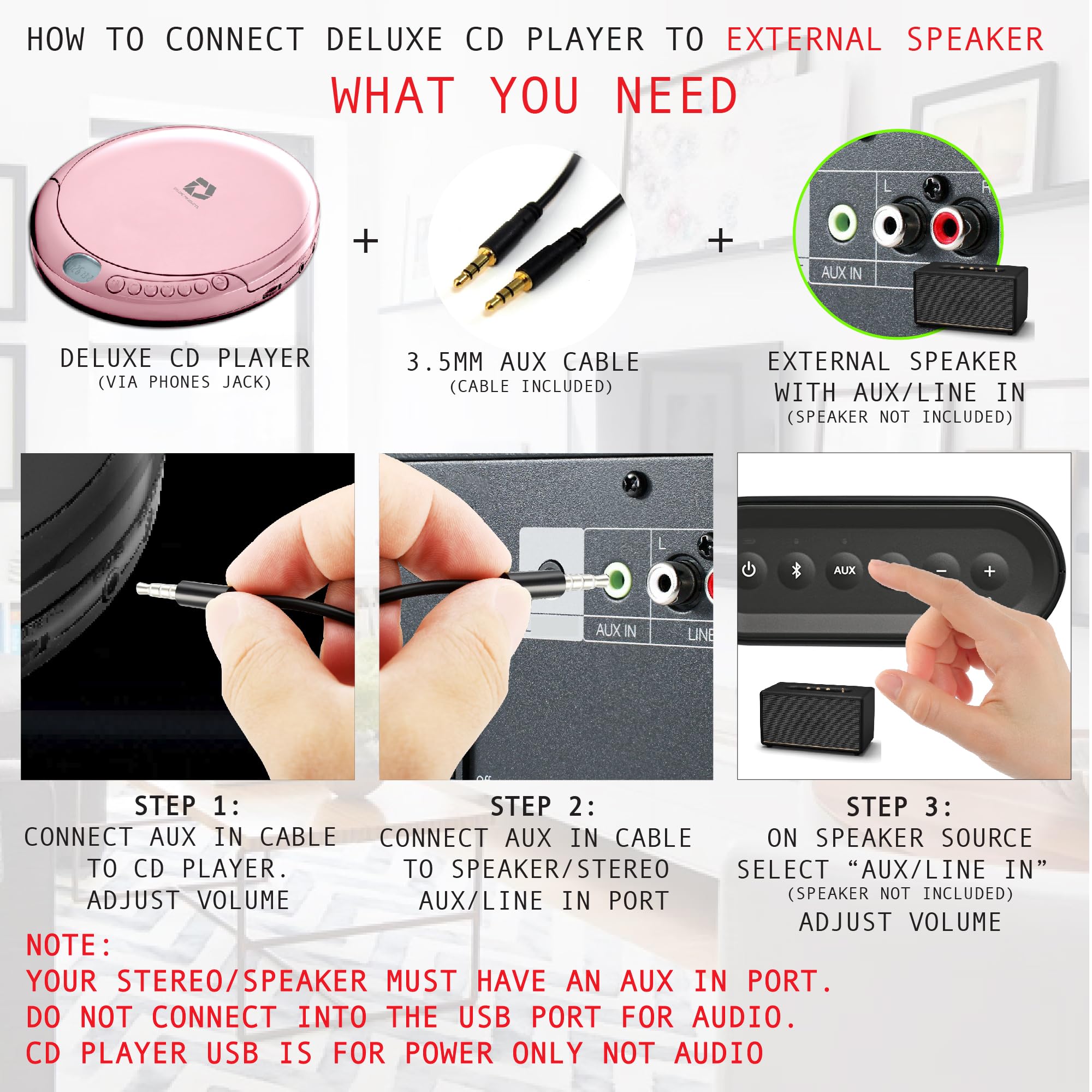 Deluxe Products CD Player Portable with 60 Second Anti Skip